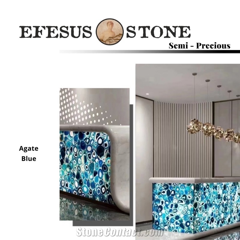 Agate Blue Semiprecious Stone