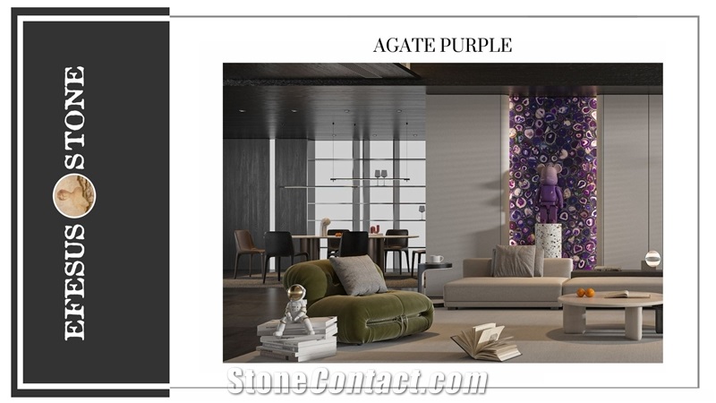 Purple Agate Semiprecious Stone