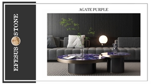 Purple Agate Semiprecious Stone