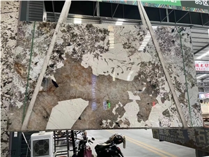 Brazil Pandora Granite Beige White Slab, 300*180*1.8 Cm