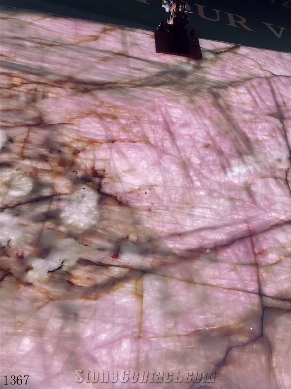 Cristallo Pink Quartzite Slab Tile In China Stone Market