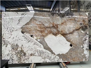 Pandora White Granite Beige Slab Tile In China Stone Market
