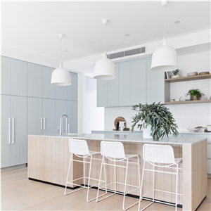 5005 Statuario Elisno Quartz Kitchen Worktops With Drop In Sink