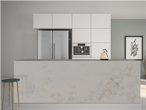 5005 Statuario Elisno Quartz Stone Slabs Tiles Kitchen Used
