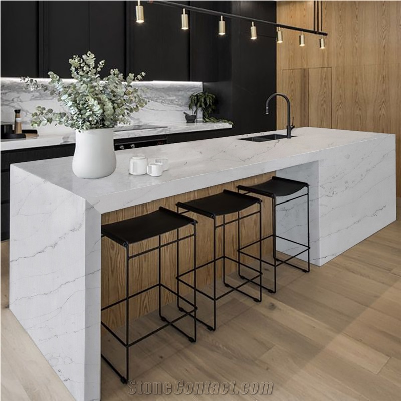 Calacatta 5053 Quartz Kitchen Worktops Desktops
