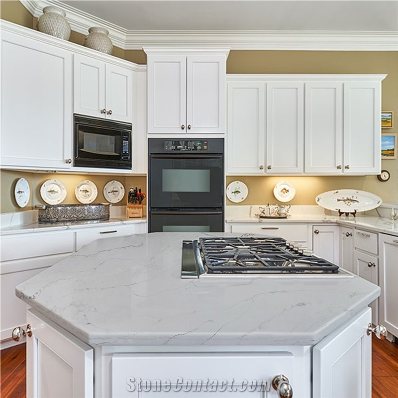 Calacatta 5053 Quartz Kitchen Worktops Desktops