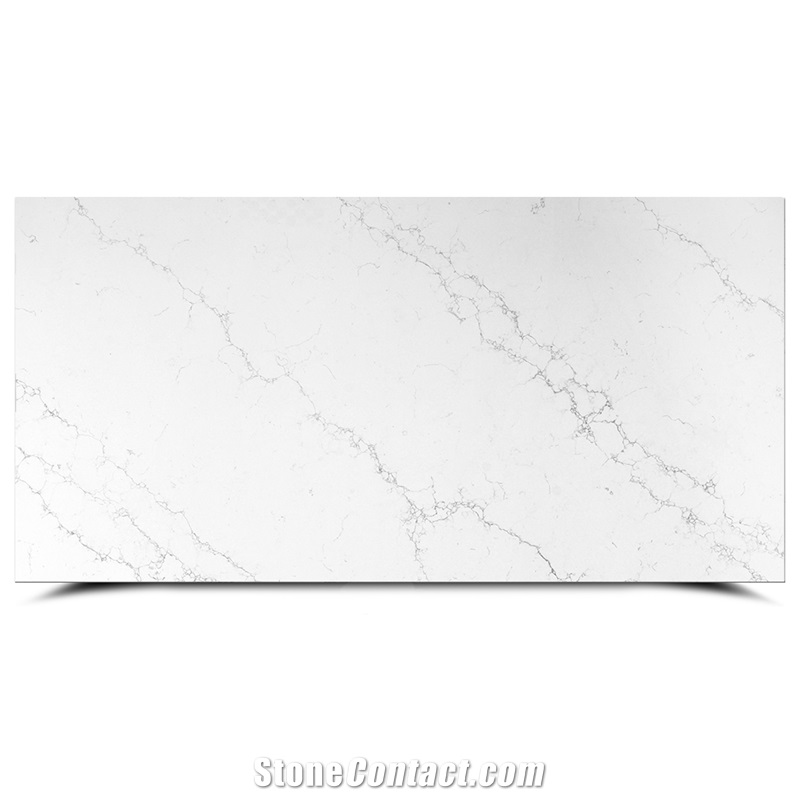Customized Size Calacatta 5015 White Quartz Kitchen Island