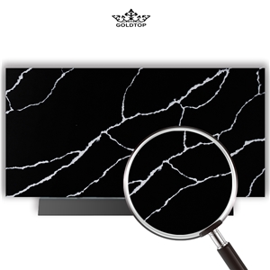 Goldtop Fashion Black Calacatta Artificial Quartz Slabs