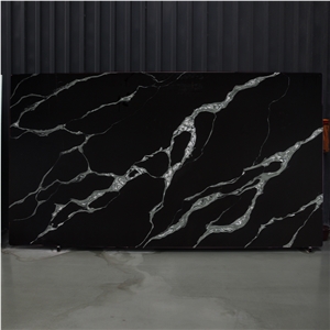 Goldtop OEM/ODM Calacatta Mvjay 5012 Black Quartz Slab