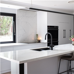 Grateful 2001 Super White Quartz Kitchen Table Island Tops