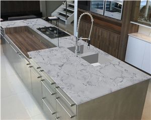 Hot Sell Polished Artificial Stone Silver Quartz Slabs