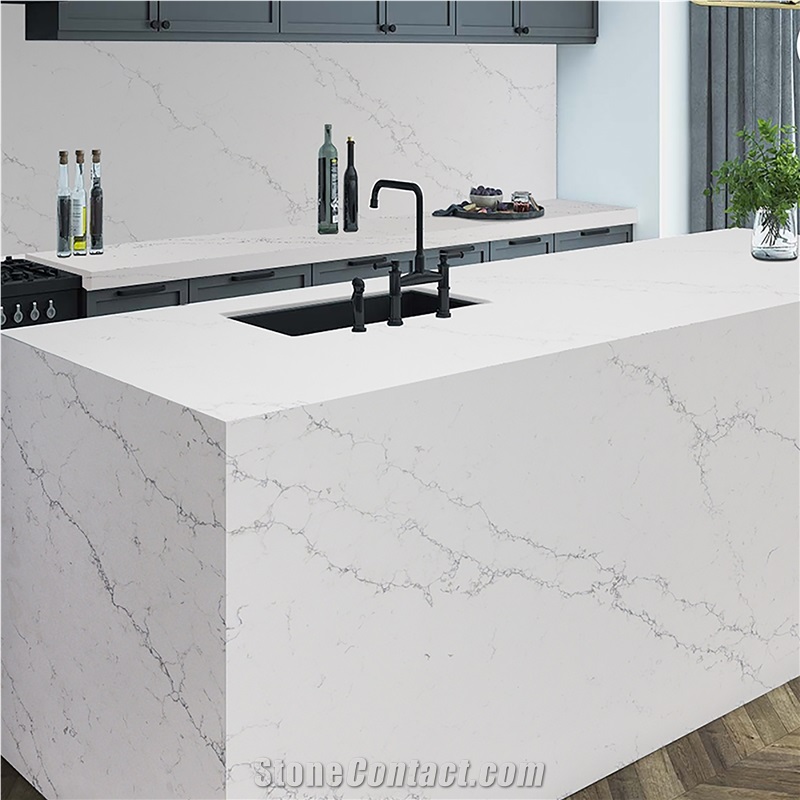 Popular Color Artificial Calacatta Quartz 5015 Countertops