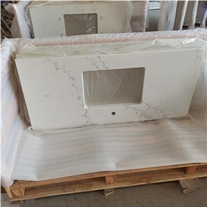 Popular Color Artificial Calacatta Quartz 5015 Countertops