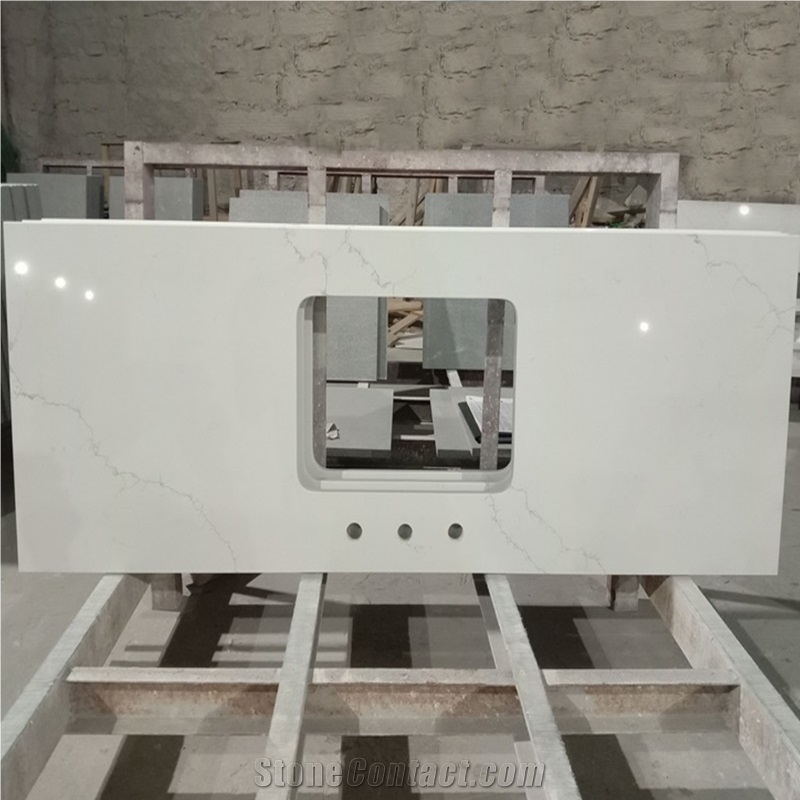 Quartz Slab Kitchen Countertop Calacatta Quartz 5015