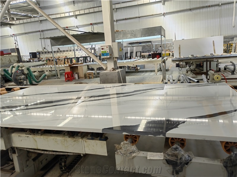 Super Jumbo Slabs 5008 Panda White Kitchen Island Tops