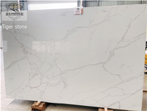 Artificial Stone Marble Look Calacatta Quartz 018 Printing