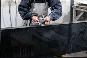 Granit Roc Black Polished -Thermalled Tiles, Slabs