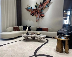 Luxury White Marble Coffee Table Solid Plinth Center Table