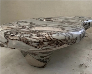 Luxury White Marble Coffee Table Solid Plinth Center Table