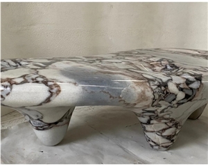 Luxury White Marble Coffee Table Solid Plinth Center Table