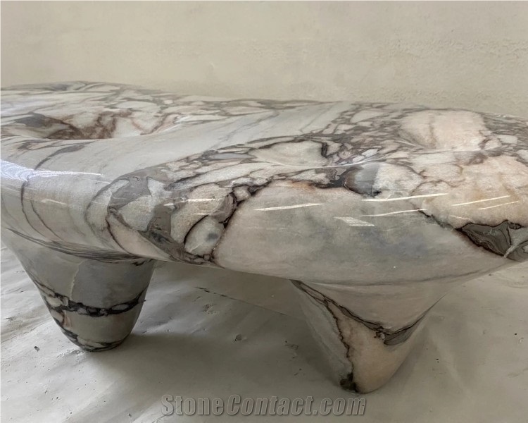 Luxury White Marble Coffee Table Solid Plinth Center Table