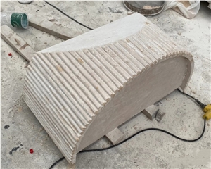 Natural Beige Travertine Coffee Table Solid Stone Table