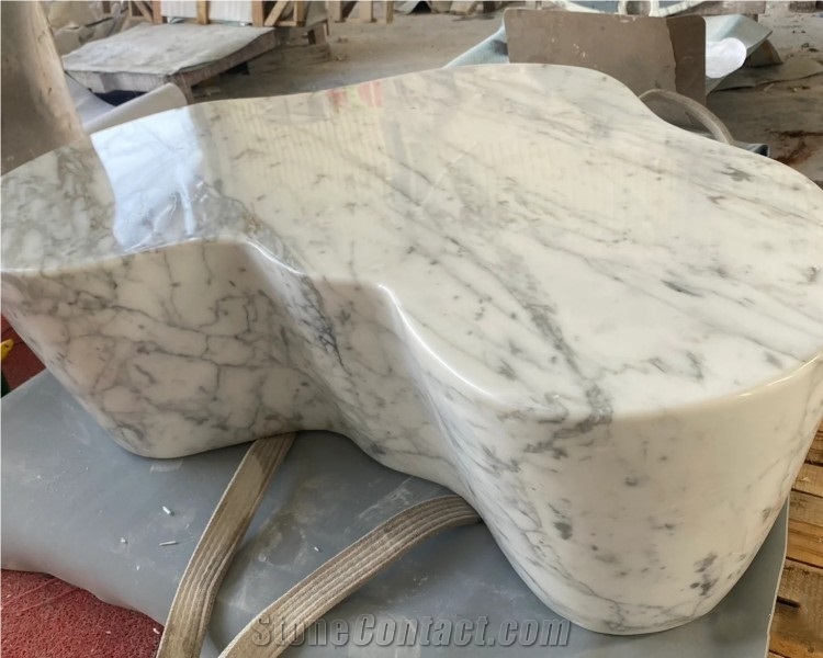 White Marble Natural Stone Coffee Table Stone Table