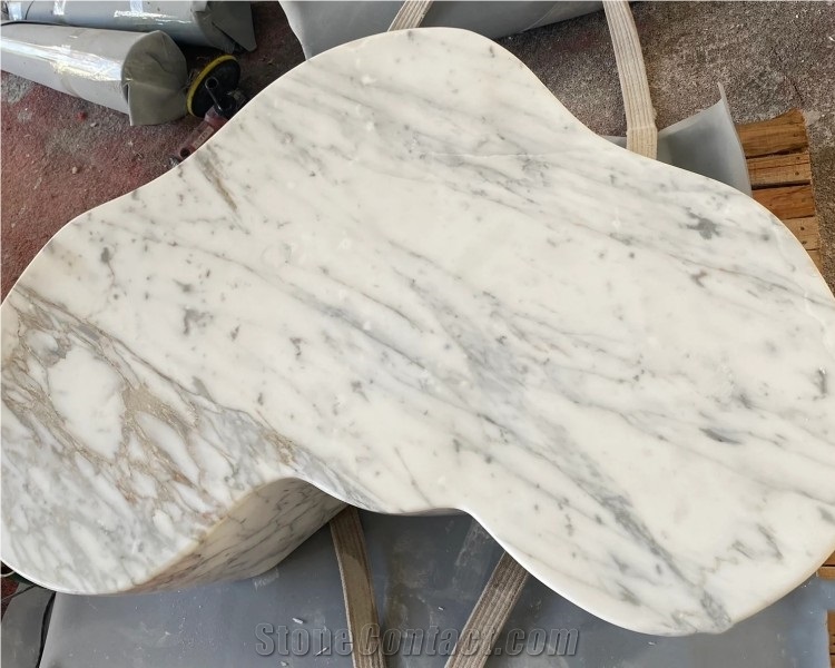 White Marble Natural Stone Coffee Table Stone Table