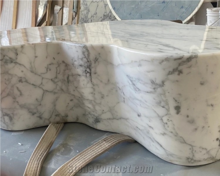 White Marble Natural Stone Coffee Table Stone Table
