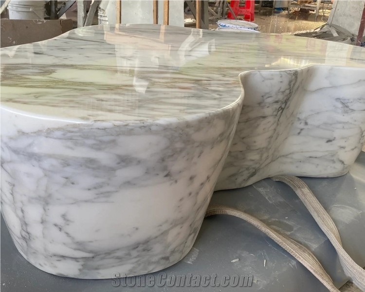 White Marble Natural Stone Coffee Table Stone Table