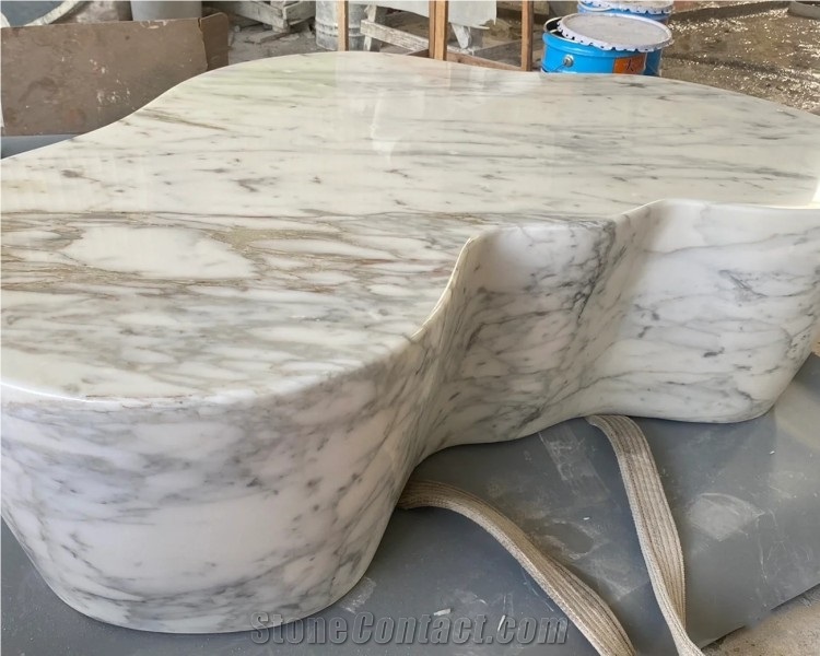 White Marble Natural Stone Coffee Table Stone Table