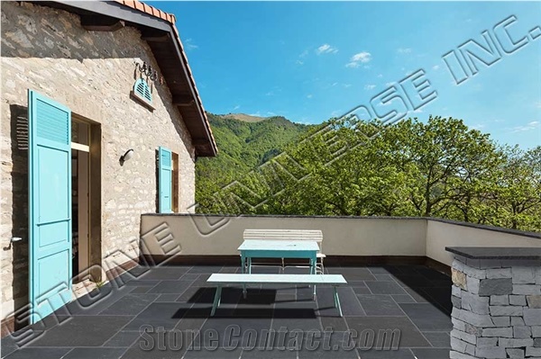 Antique Black Limestone Pavers