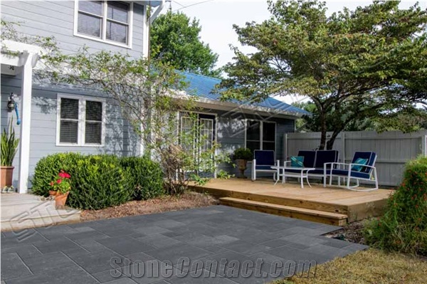 Antique Black Limestone Pavers