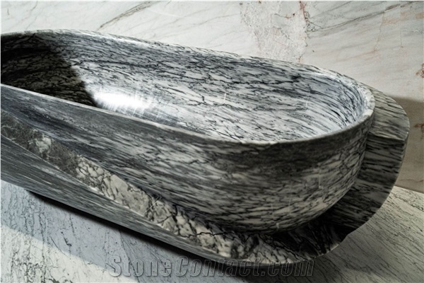 Azul Lagoa Marble Bathtub