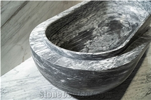 Azul Lagoa Marble Bathtub