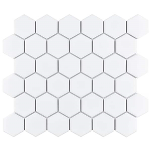2 Inch Glossy White Porcelain Mosaic Tiles By Mould