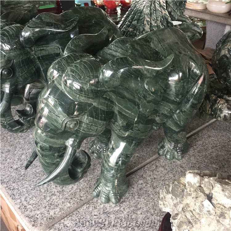 Nine Dragon Wall Granite Elephant Carving