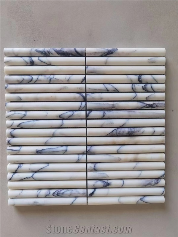 Large Marble Calacatta Gold Chevron Mosaic Backsplash Tiles