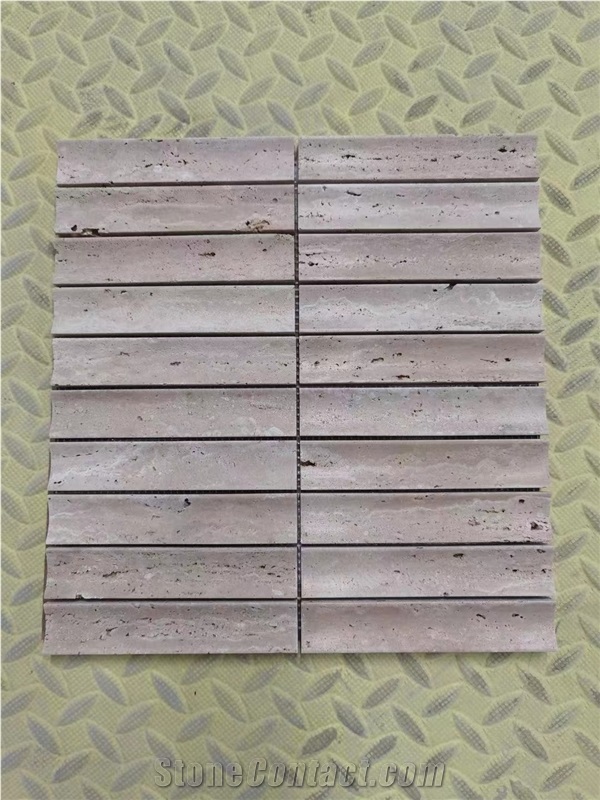 Marble Linear Stirps Mosaic Blue Palissandro Pencil Round