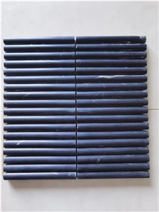 Marble Linear Strip Mosaic Ming Green Pencil Round Wall Tile