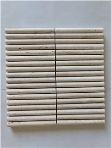 Travertine Backsplash Mosaic Beige Travertine Pencil Round Travertine Backsplash Mosaic Beige Travertine Pencil Round