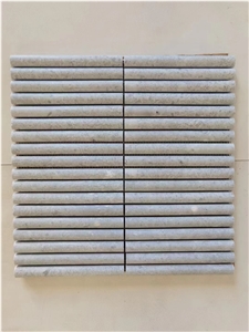 Travertine Backsplash Mosaic Beige Travertine Pencil Round