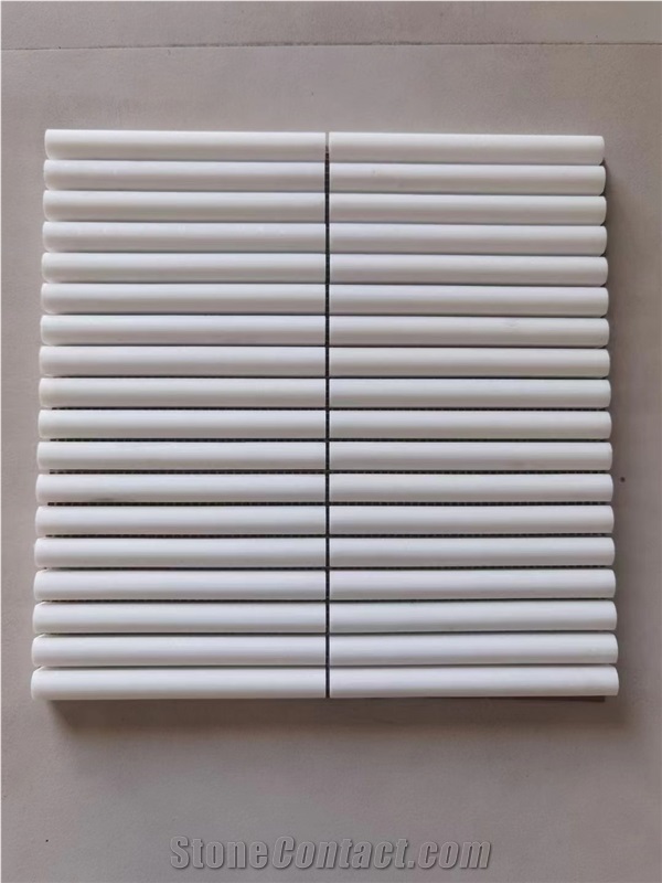 Travertine Backsplash Mosaic Beige Travertine Pencil Round