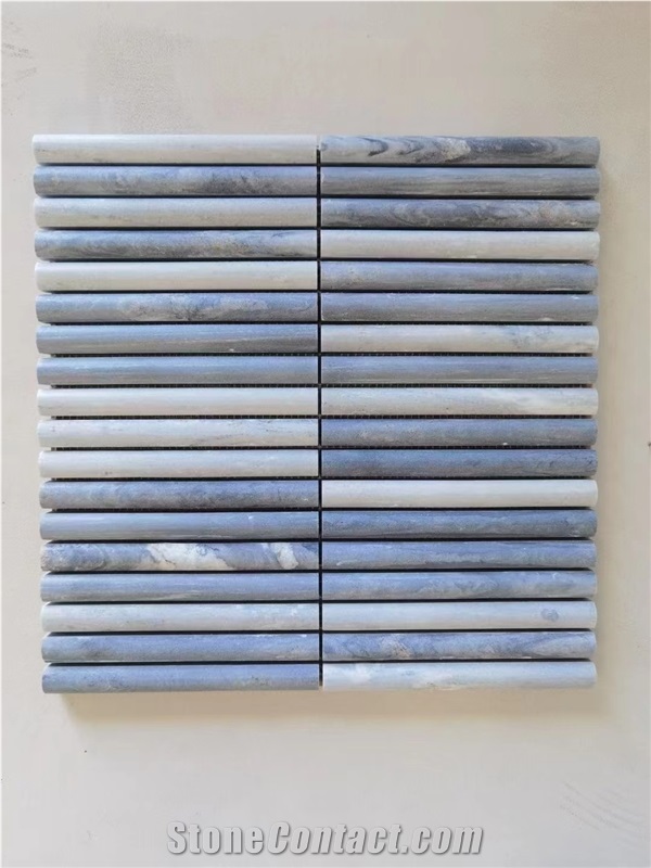 Travertine Backsplash Mosaic Beige Travertine Pencil Round