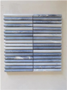 Travertine Backsplash Mosaic Beige Travertine Pencil Round