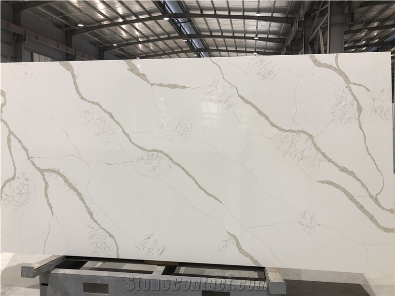 CS8508 - Calacatta Diamante Quartz Slabs,Engineered Marble