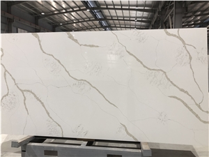 CS8508 - Calacatta Diamante Quartz Slabs,Engineered Marble