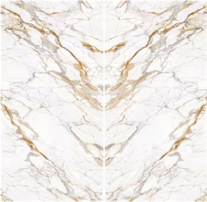 12MM Calacatta Platinum Sintered Stone Slab For TV Wall