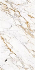 12MM Calacatta Platinum Sintered Stone Slab For TV Wall
