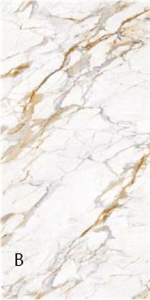 12MM Calacatta Platinum Sintered Stone Slab For TV Wall